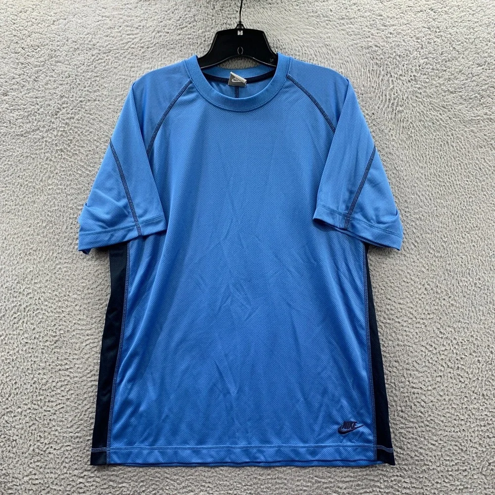 VINTAGE Nike T Shirt Mens Large Short Sleeve Blue Basketball Workout*